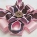 Pink and Brown Polka Dot Flower Hair Clip