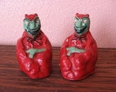 Devil Salt and Pepper Shakers Satan Red Demon Halloween Kitchen