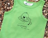 1Pirate Gocco printed boy's vest top (aged 1-2) - green, UK seller