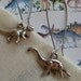 Dinosaur Earrings - Dino Dangle Earrings in Silver - Brontosaurus and Tyrannosaurus Rex / T Rex