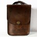 Amazing old french real leather BAG - BRIEFCASE with great patina
