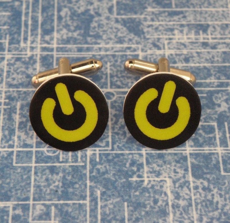 GAMER Power On (Black and Green) Cufflinks