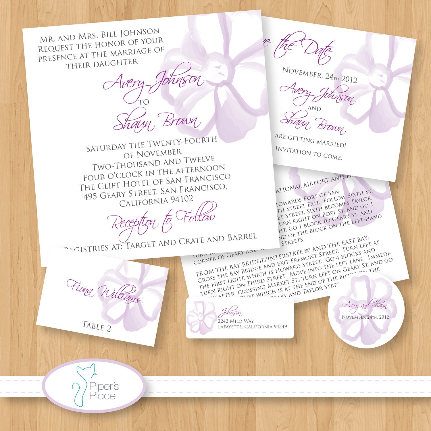 Floral Wedding Invitation Kit Printable Deposit