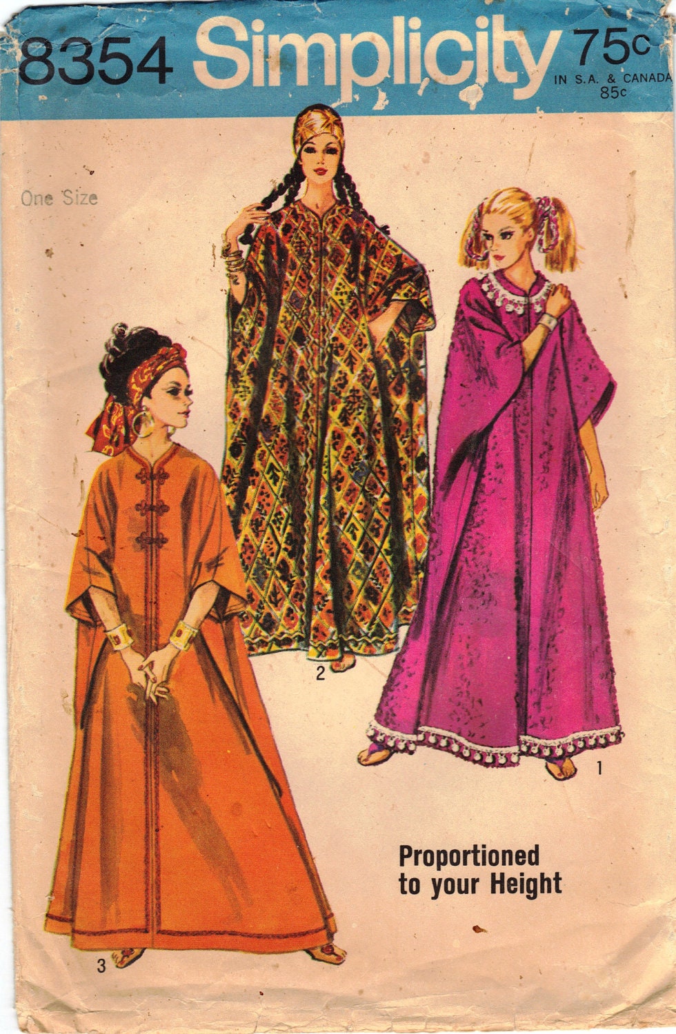 1969 Vintage UNCUT Simplicity Caftan Pattern