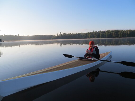 Handmade Hybrid Cedar/Mahogany 16 Foot Kayak by Sandpiperkayaks