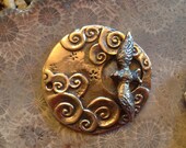 Bronze Bird and Clouds Clasp