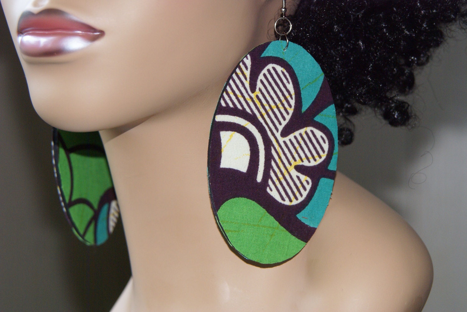 Large Fabric Covered Earrings