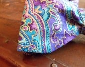 S. Harvey- Mens/Boys Adjustable Self-Tie Bow Tie in Purple and Blue Paisley Print