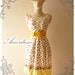 Dolly Me...Amor Vintage Inspired Lovely Dolly Sleeve Red Strawberry Special Yellow Shade Dress -Fit S-M -