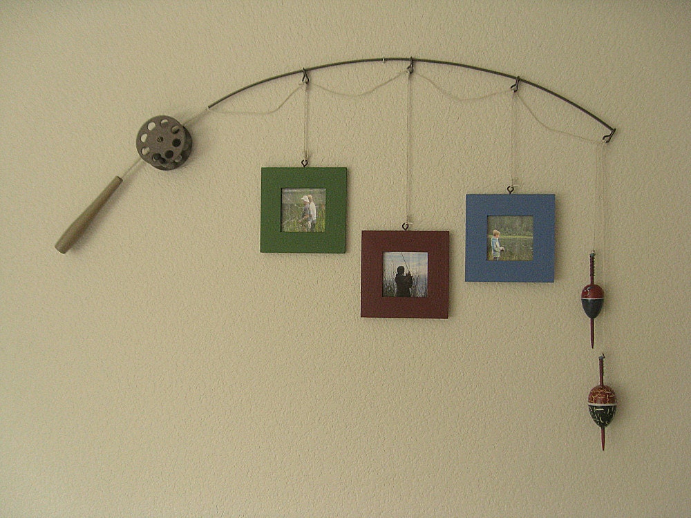 Fishing Photo Frame - Metal Brown - 3 Frames