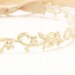 Skinny Gold Flower and Pearl Beading  Lace with Champagne Ribbon HeadBand / Skinny Lace Sash, Bridal Sash, Bridesmaid Sash