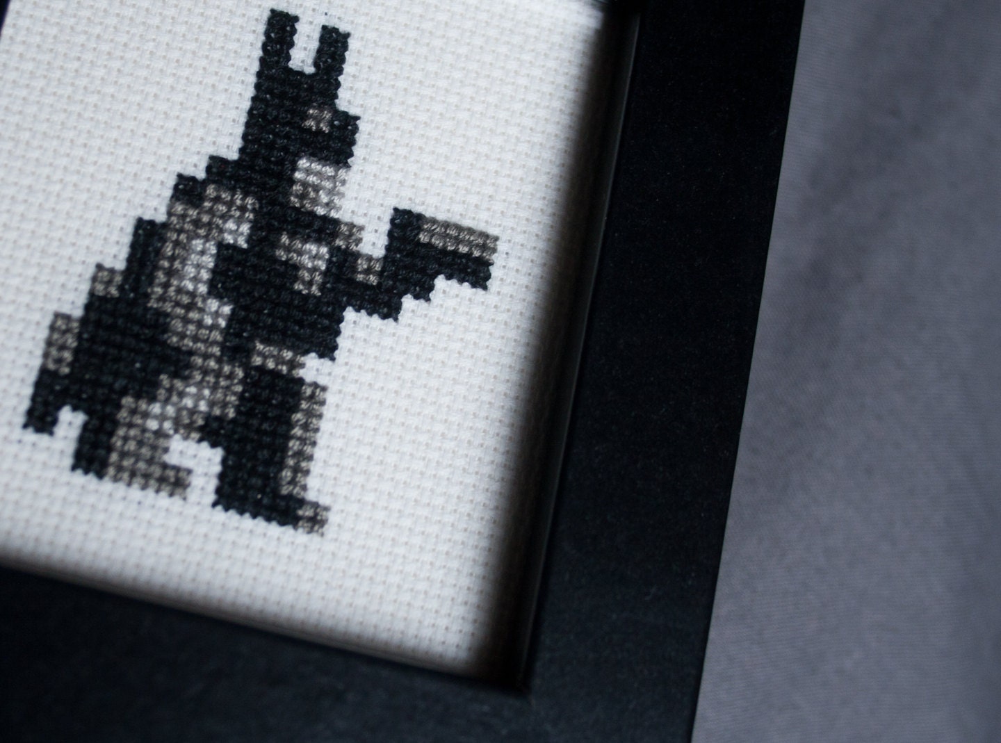 8-Bit Batman - Framed Cross-Stitch