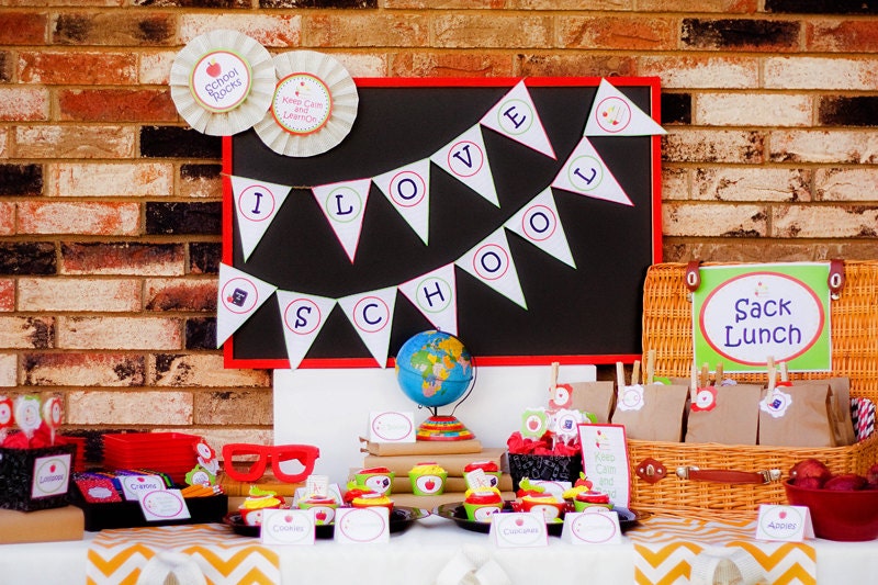 Back To School Party - Book Worm Party - PRINTABLE Full Package - As Seen On Hostess With The Mostess Il_570xn