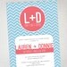 Printable Couples Shower Invitation in Blue and Pink Chevron Pattern