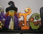 Halloween witch wood letters, blocks, seasonal, holiday, Shelf, mantel, decoration, country,primitive