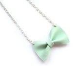 pastel MINT BOW NECKLACE - iloveyoujewels pastel MINT BOW NECKLACE - iloveyoujewels
