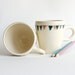 Ceramic Cups- Flag Garland Design in Coral, Teal, and Blue by RossLab- Set of Two