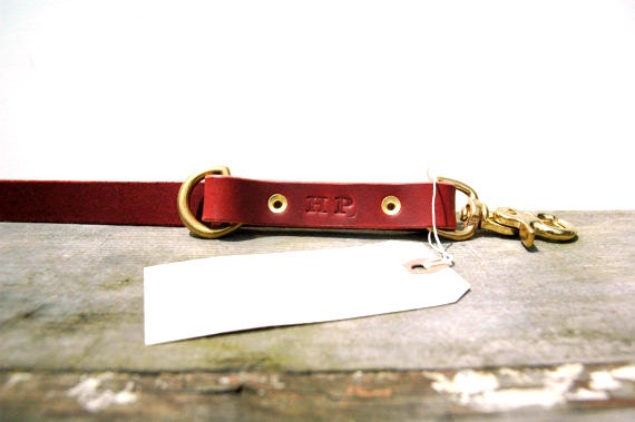 Chip-to-Chap Leash in Cognac with Brass