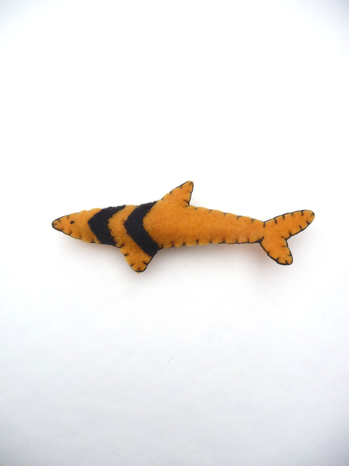 Mustard yellow black chevron shark totem magnet, number 28
