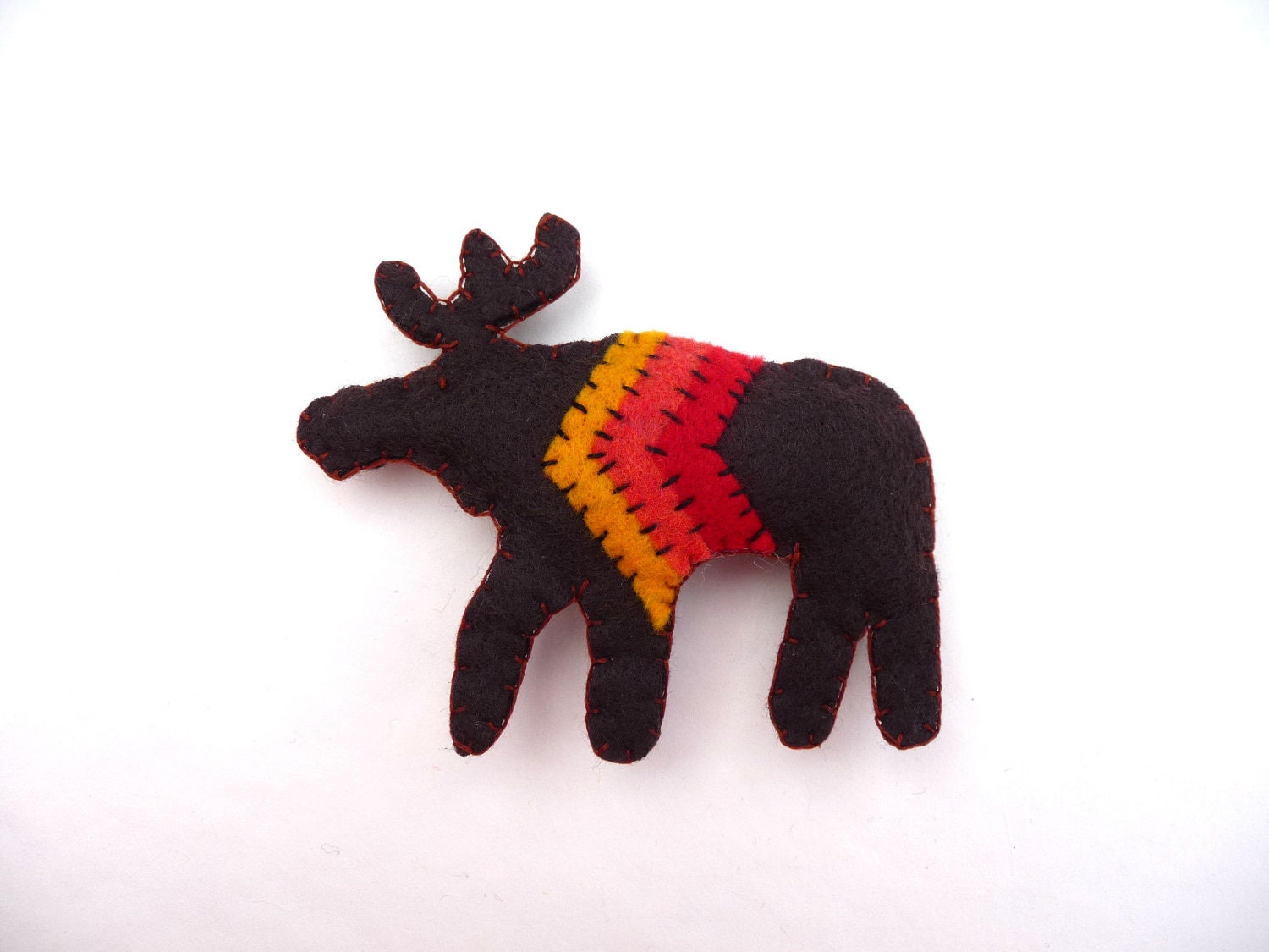 SALE Rustic moose with chevron magnet, number 74