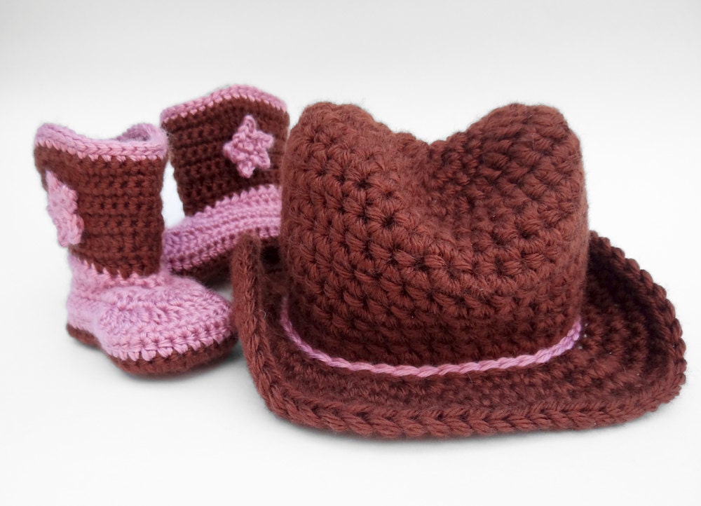 Cowgirl Hat and Boots Set - Newborn - 6 months