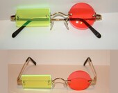 Red circle and green Rectangle Cosplay Costume Sunglasses Glasses