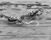 maine lobster sterling silver earrings
