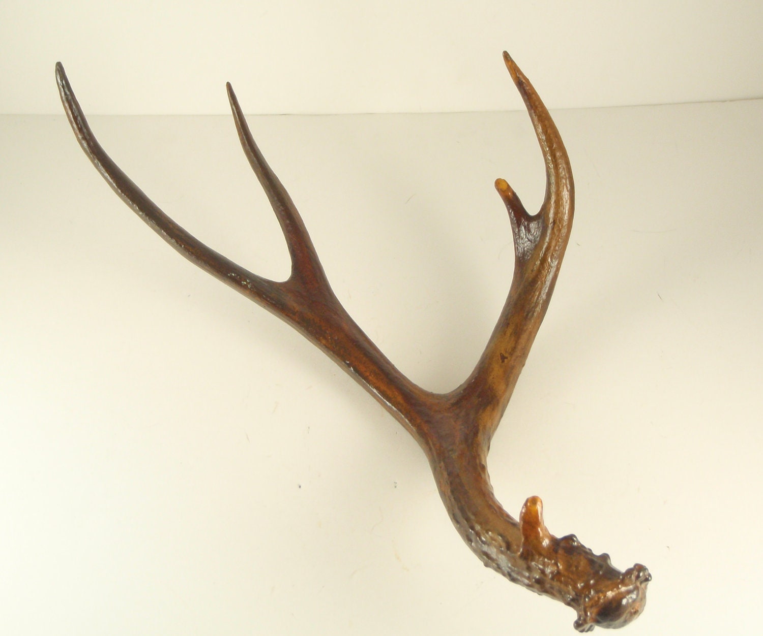 Deer Antler Painted Art Sculpture with Rusty Patina- Large
