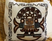 Vintage Embroidered AZTEC Pillow