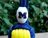 Michigan Wolverines Paracord Monkey Fist Keychain Handmade