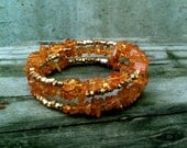 Clementine Wrap Bracelet / Amber with Silver or Gold