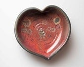 red heart shaped soapdish jewelry plate