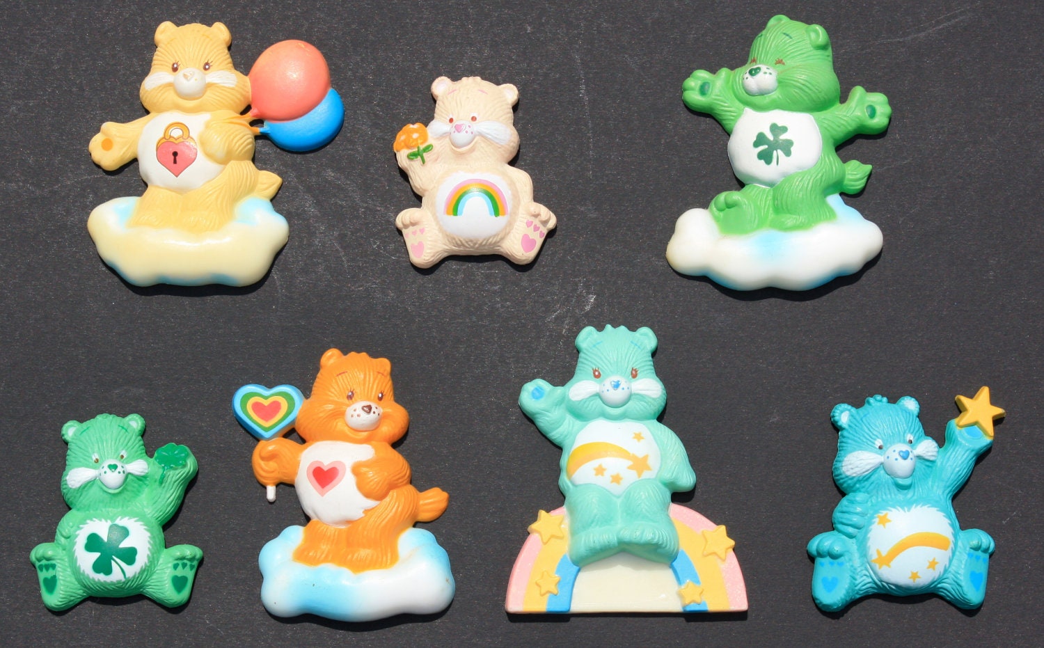 Vintage 1980's Lot of 7 Care Bears Bear American Greetings Corp. Magnets