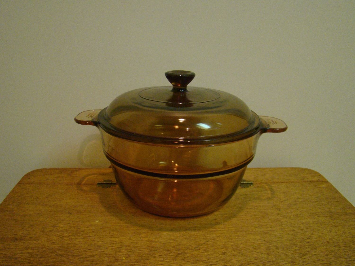 Vintage Pyrex Vision Ware Amber Double Boiler Insert