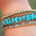 Tres Turquoise Leather Bracelet Set, 25 dollar savings