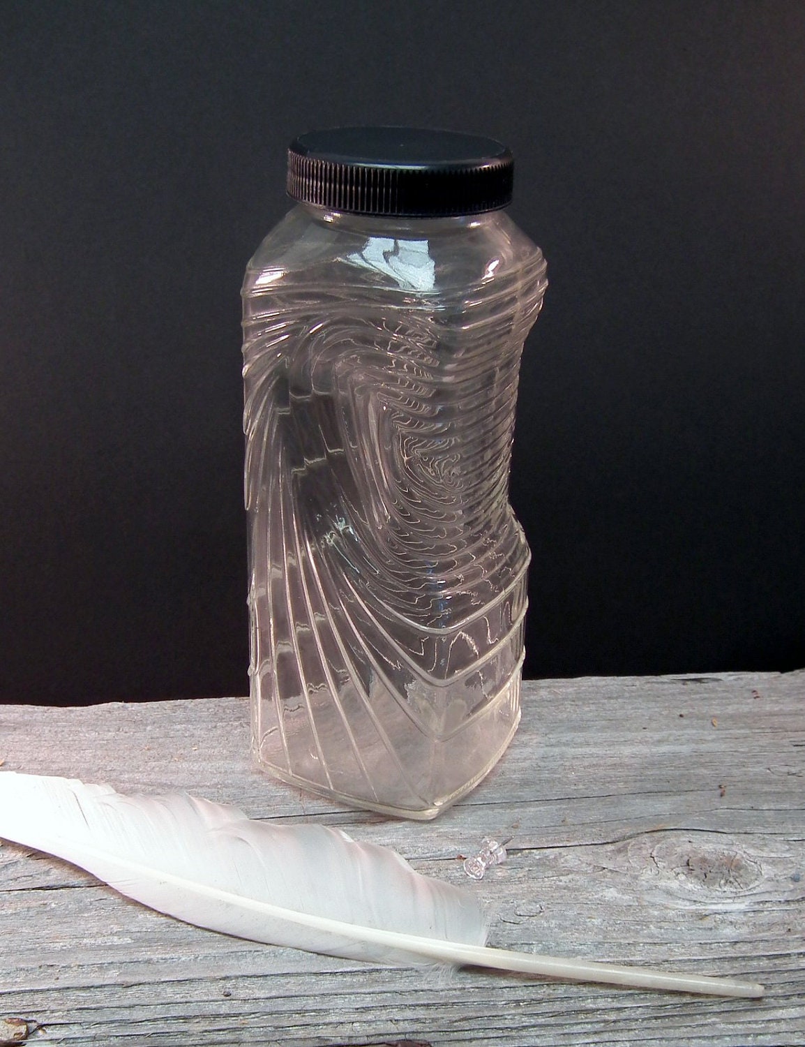 Vintage Art Deco Glass Refrigerator Jar by theARTfulBlackBird