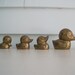 Vintage Brass Duck Knick Knacks, Set of Four