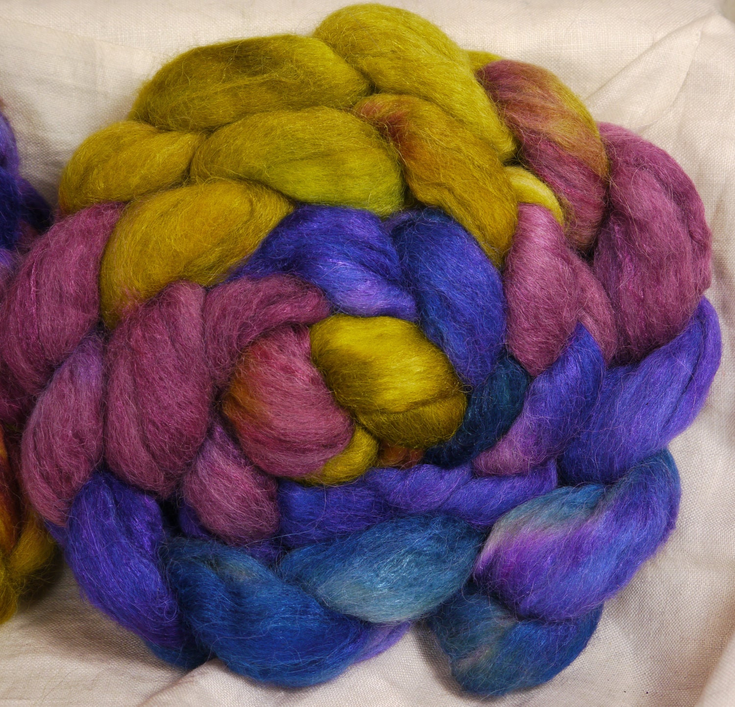Hand dyed alpaca /merino/ silk top for spinning  - Josephine - ( 4.2 oz. ) alpaca/ merino/ silk ( 50/30/20)