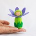 Purple Felt Doll Agapanthus Flower - Miniature Purple Green Toy