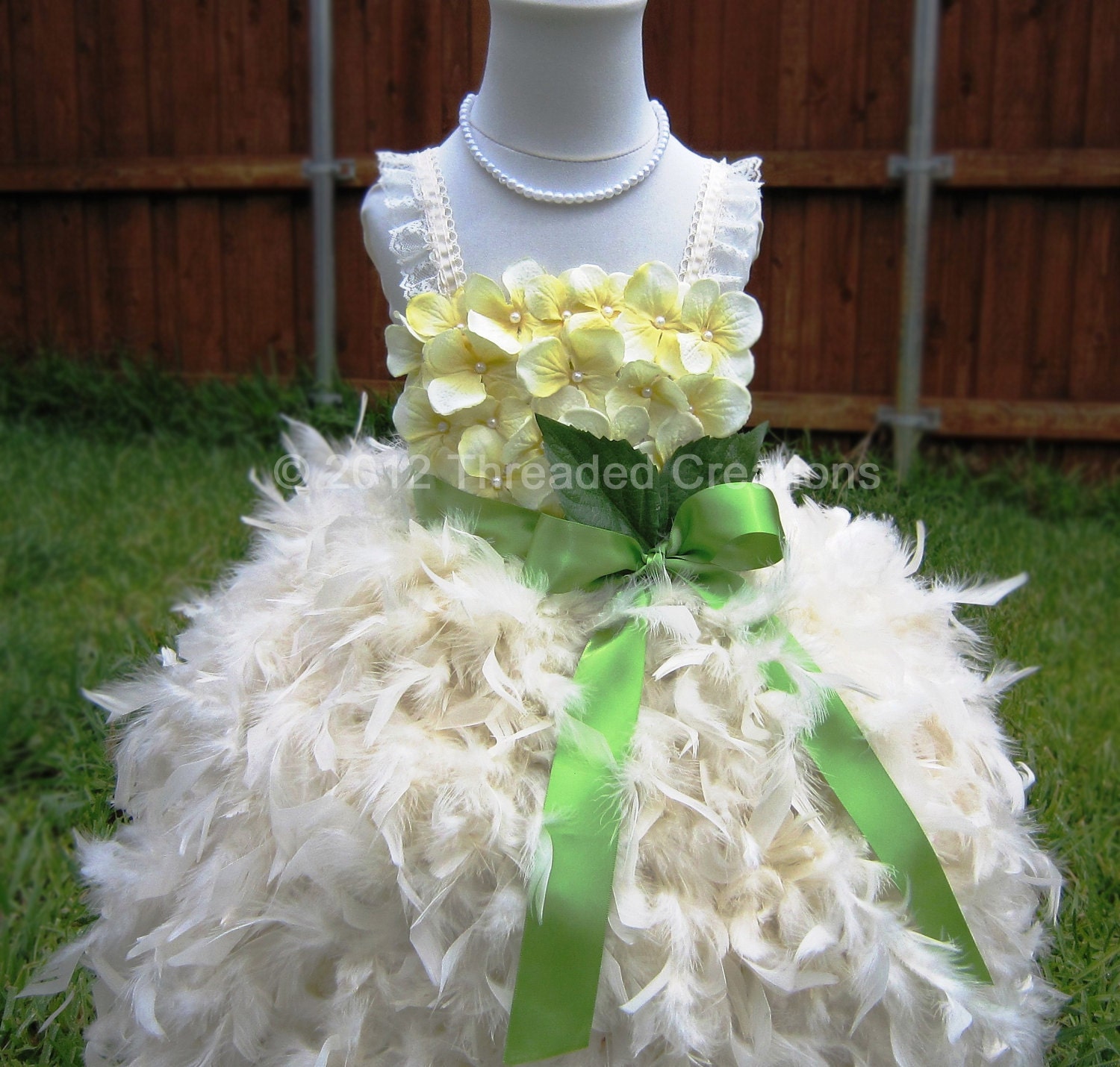 Feather Dress - Feather Tutu Dress - Vintage Tutu Dress - Hydrangea Tutu Dress