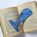 Bookmark, Whale Tail, Blue Fabric Book Mark