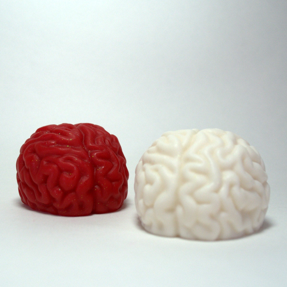 Peppermint Brains Two Sets Red and White Peppermint Soap Handmade For Zombies