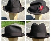 VINTAGE 1950s brown/black Chapeaux Moderne Royal Beaver u.s.a. "imperial" Fedora - steton - mad men - rockabilly -- frank sinatra -
