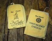 Vintage Hotel Shoe Shining Cloths / Set of 6