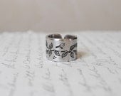 Sisters at Heart Partners in Crime Secret Message Songbird Personalized Cuff Ring