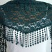 Tulle Forest Green Scarf Cowl with Tassel Woman Lace Shawl Wrap