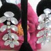 Blue Moonstone Rhinestone Dangle Vintage Earrings