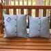 Pillow Covers Set 12 and 13 inches light blue lightweight denim with button closures up-cycled material