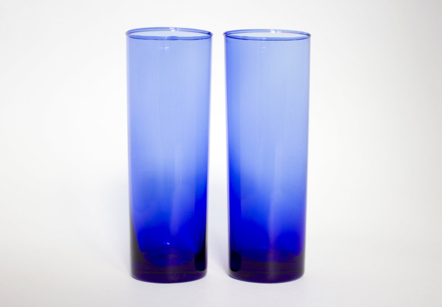 Vintage Blue Cobalt Tom Collins Glassware Set - merrimentvintage