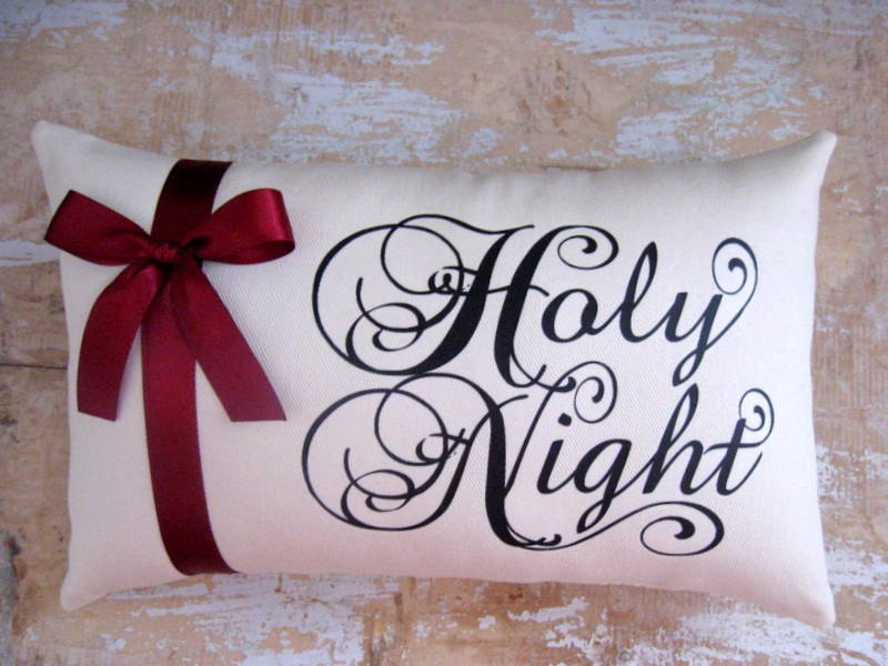 Christmas Pillow Holy Night Religious by parismarketplace on Etsy